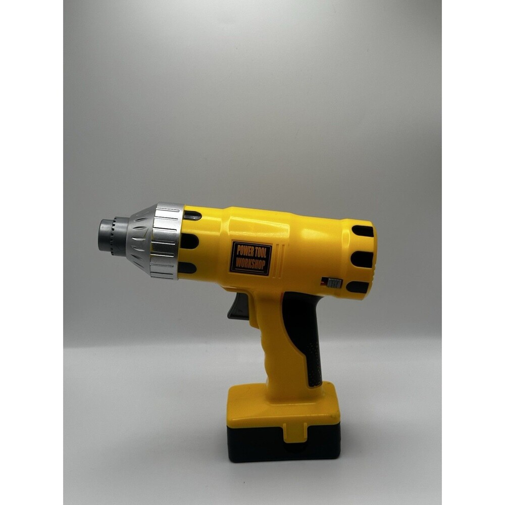 Power Tool Workshop Toy Cordless Drill Yellow Battery Operated Kids Play Set